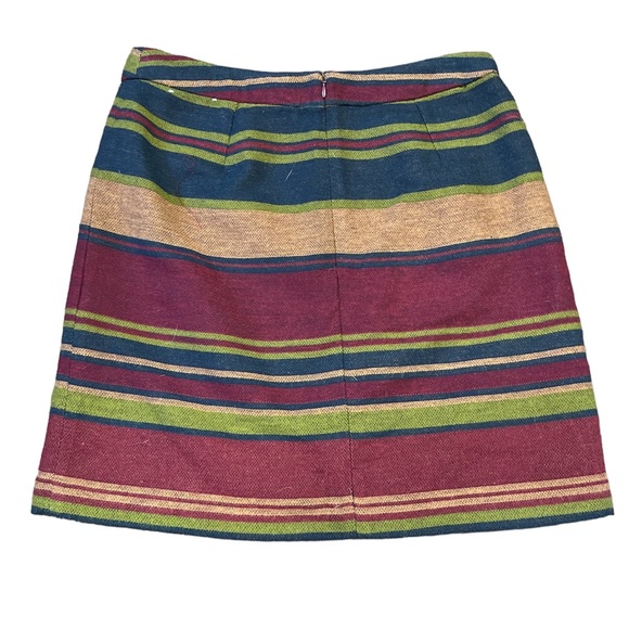 Womens multi colored mini skirt Size 6 Western Aztec Fringe Fully lined - Picture 2 of 13